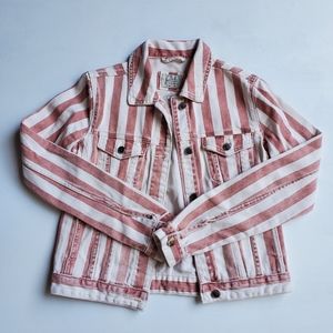 Pink and White Striped Jacket